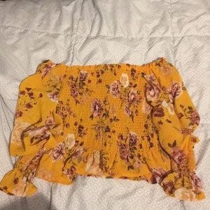 Heart hips off the shoulder top